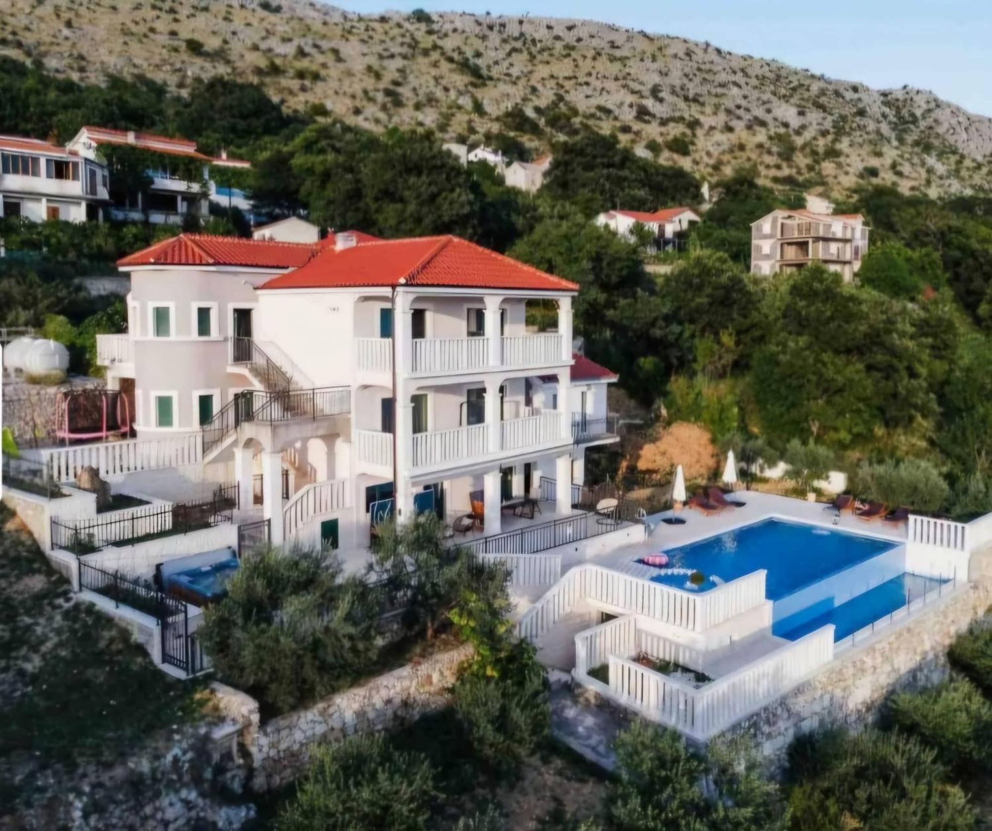 Sea View Luxury Apart Hotel Villa Conte With Swiming Pool And Romantic Spa Podstrana Buitenkant foto